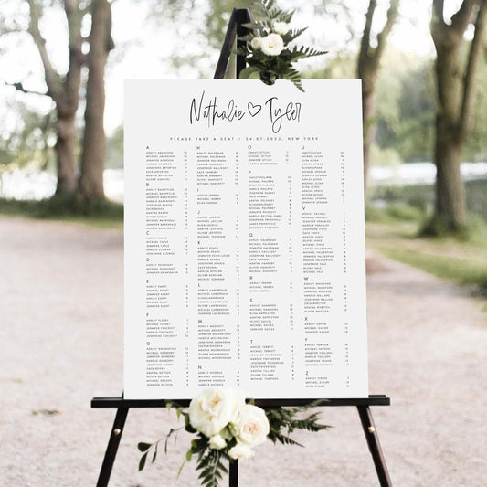 Nathalie Modern Wedding Seating Chart Template