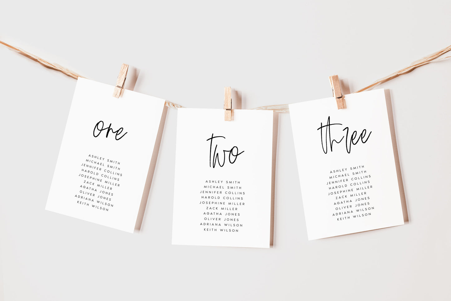 Nathalie Minimalist Wedding Seating Card Template