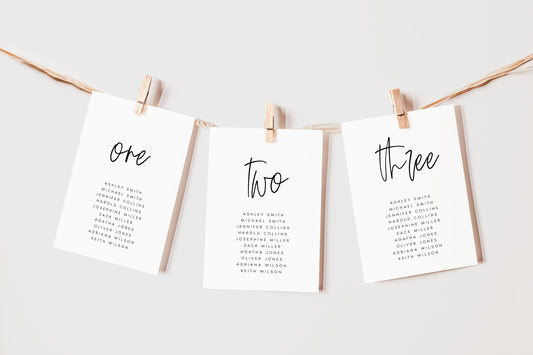 Nathalie Minimalist Wedding Seating Card Template