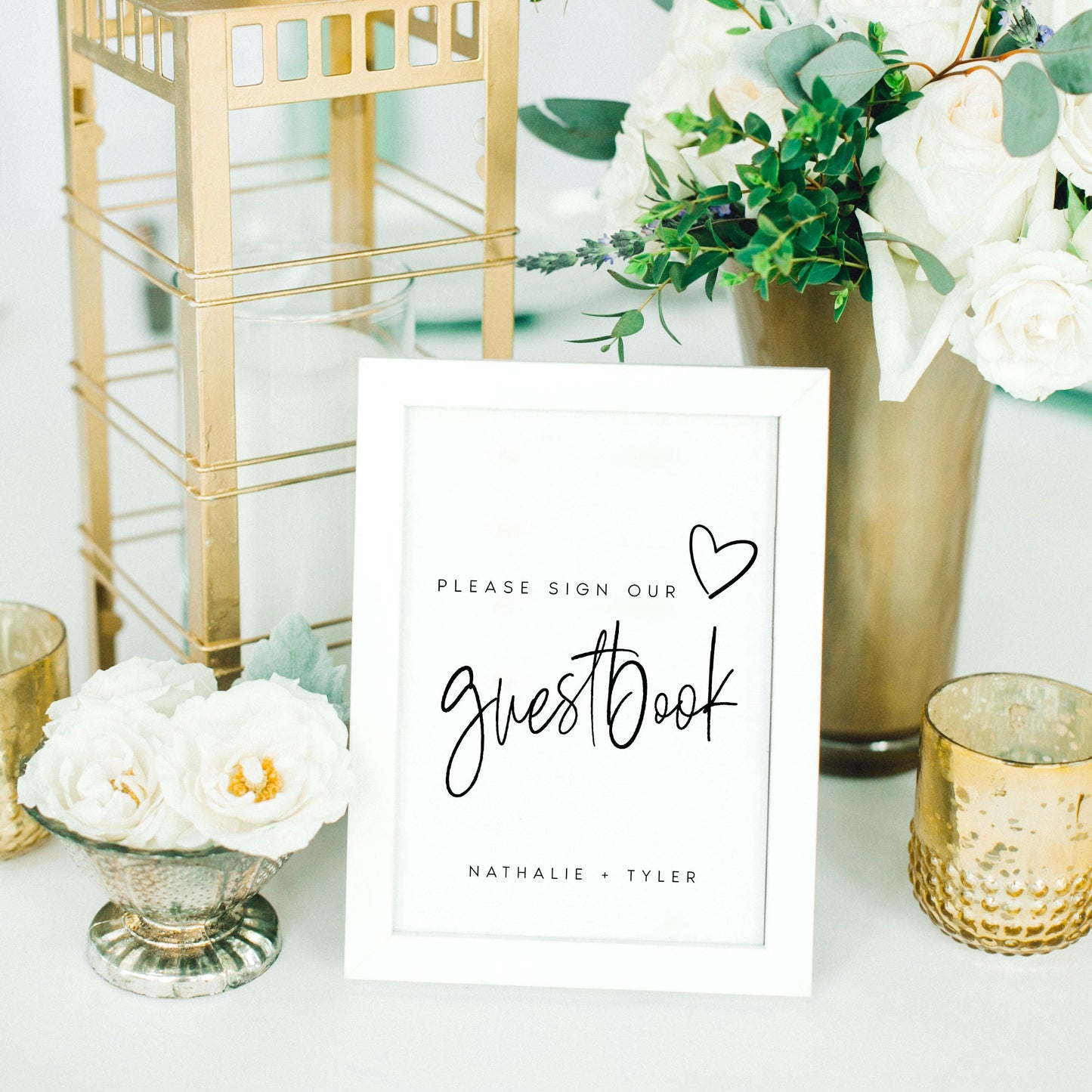 Nathalie Wedding Guest Book Sign Template