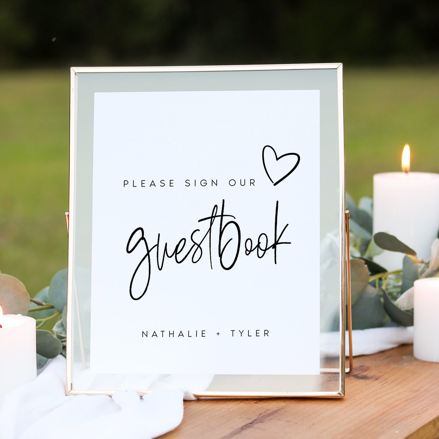 Nathalie Wedding Guest Book Sign Template