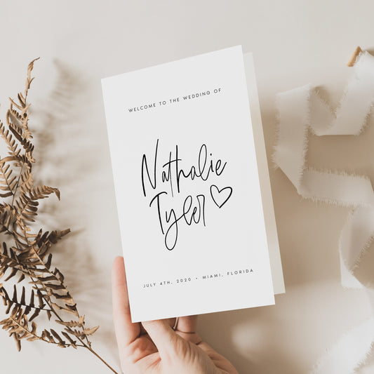 Nathalie Elegant Wedding Program Template