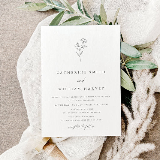 Catherine Botanical Wedding Invitation Template